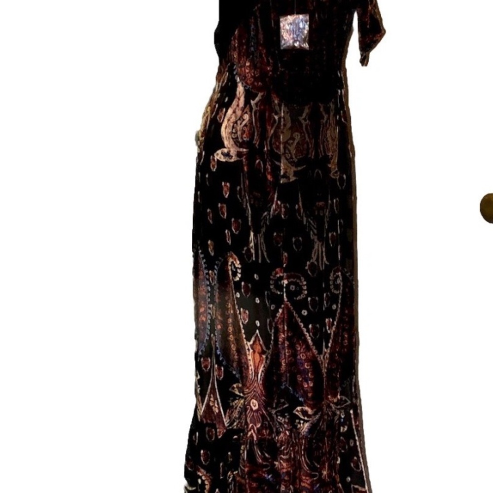 Free People Hands to Hold Velvet Paisley Maxi Dress size6 - Picture 3 of 8